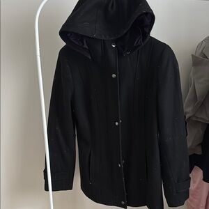 Elegant Black Women's Hooded Jacket